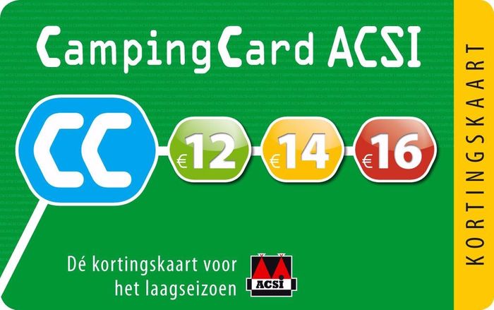 Wist u dat...u met een ACSI CampingCard op de mooiste campings in Europa terecht kunt voor een prikje?
U kan ze vinden in de boekhandel of online bestellen
Deze kaart is geldig in laag -en tussenseizoen.
Zeker de moeite ...
